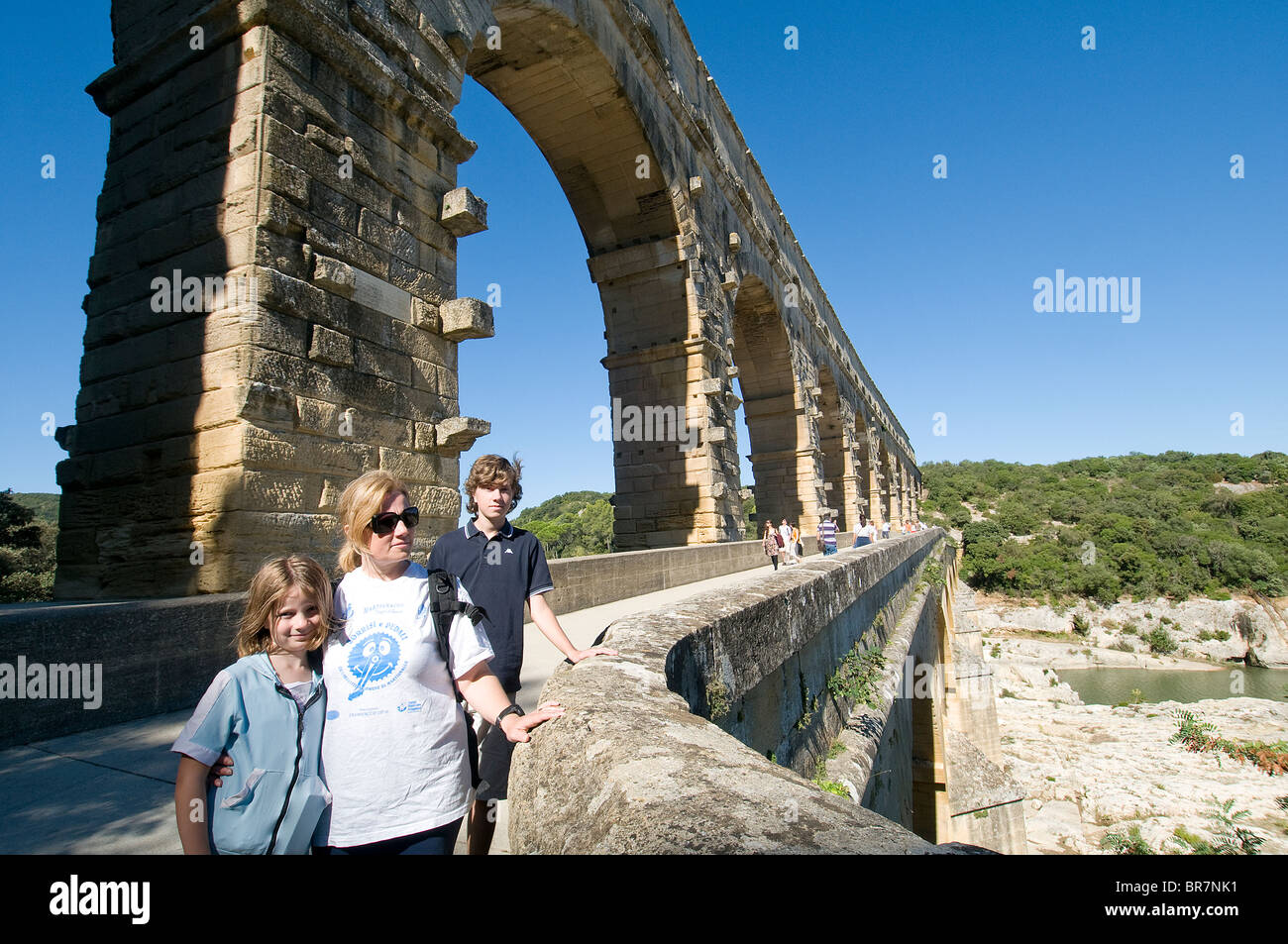Le Pont du Gard, Languedoc-Roussillon, France Banque D'Images