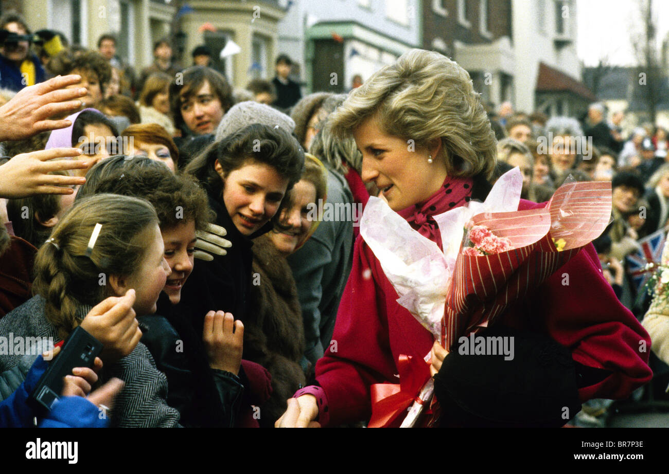 La princesse Diana de Walsall West Midlands 1986 Banque D'Images