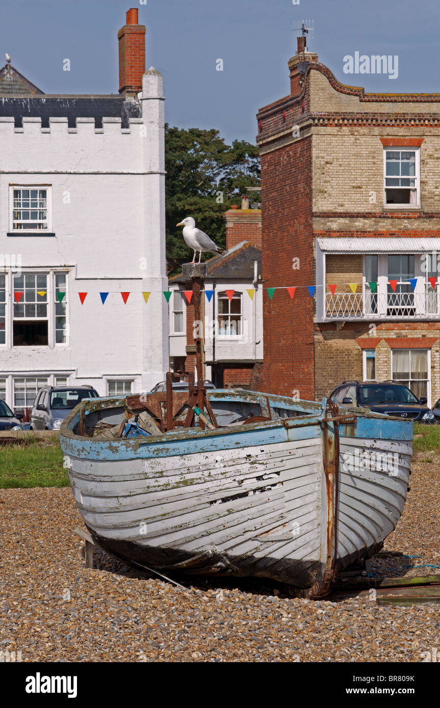 Ancien bateau de pêche, Aldeburgh, Suffolk, UK. Banque D'Images