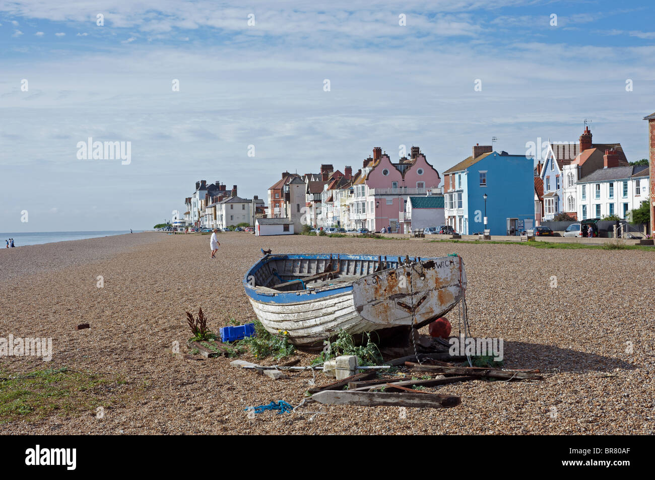 Ancien bateau de pêche, Aldeburgh, Suffolk, UK. Banque D'Images