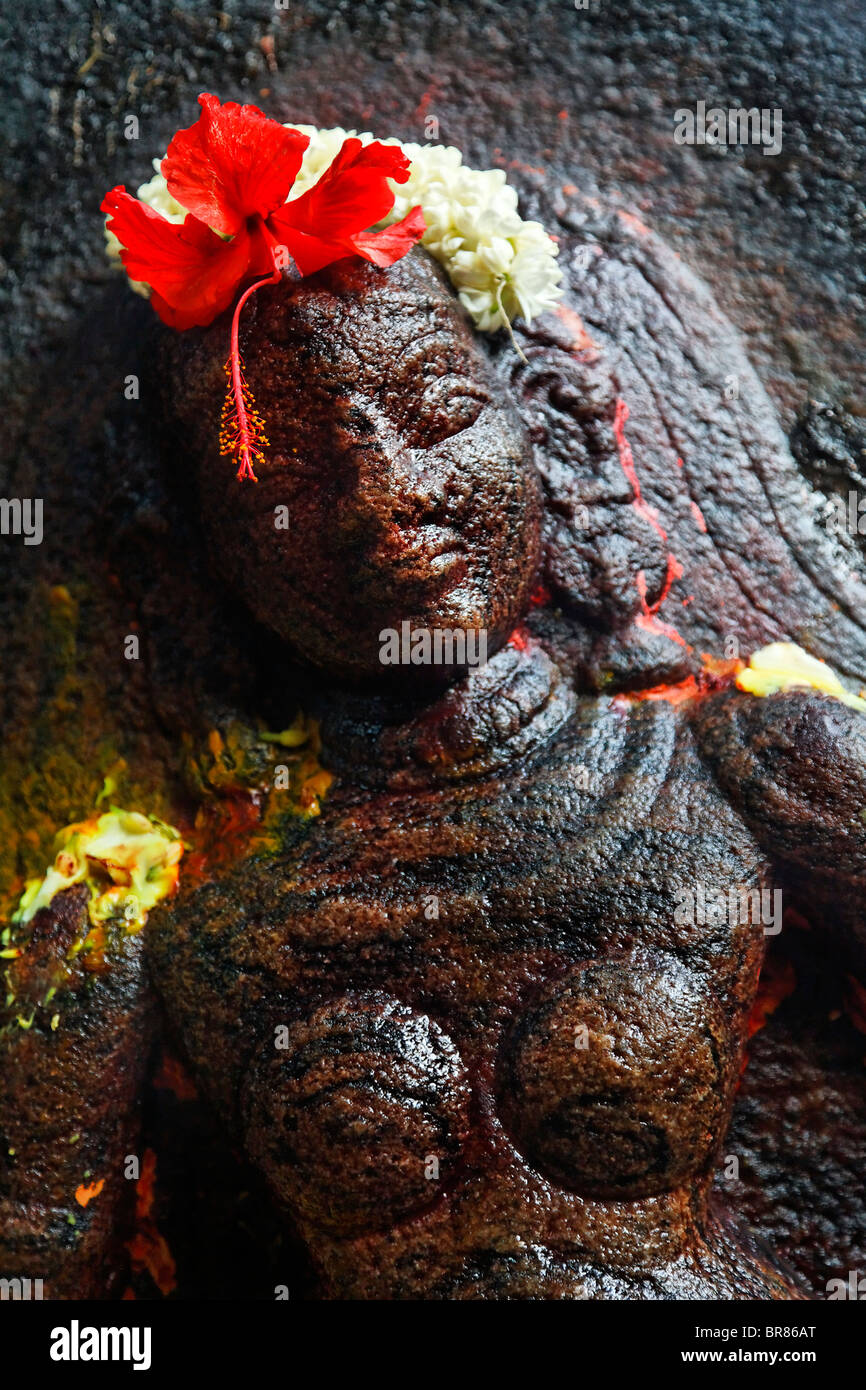 Lieu de culte à l'intérieur du temple Sri Meenakshi, Madurai, Tamil Nadu, Inde Banque D'Images