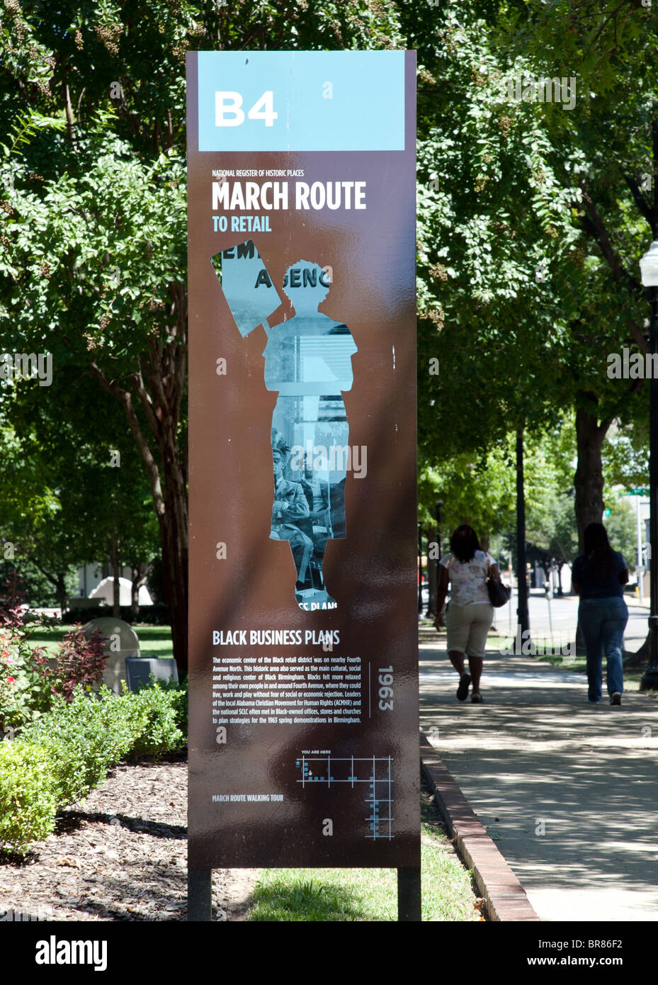 Birmingham, Alabama Civil Rights Museum Itinéraire Mars à Kelly Ingram Park Banque D'Images