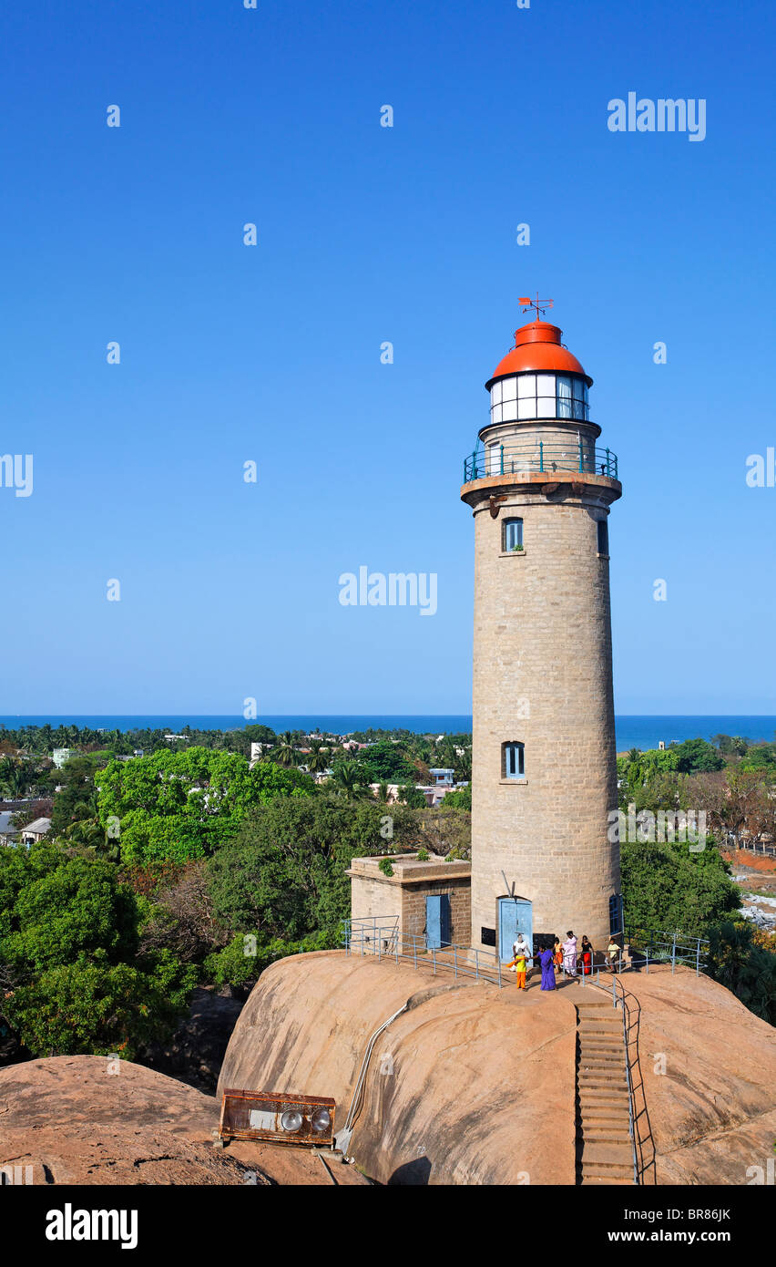 Le phare, Mamallapuram, Tamil Nadu, Inde Banque D'Images