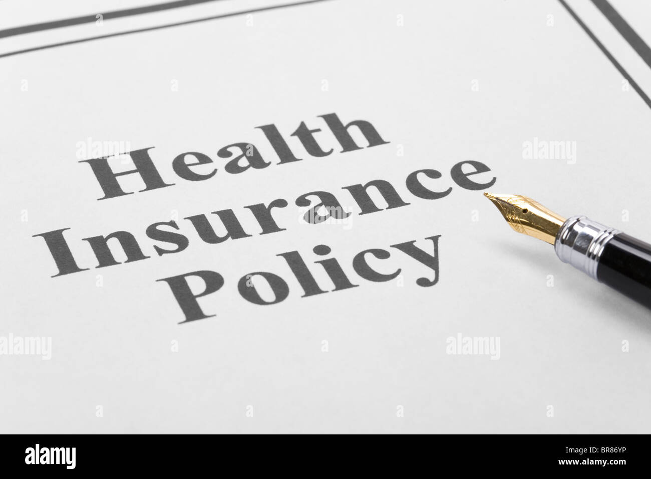 Document de politique d'assurance médicale pour le fond Banque D'Images