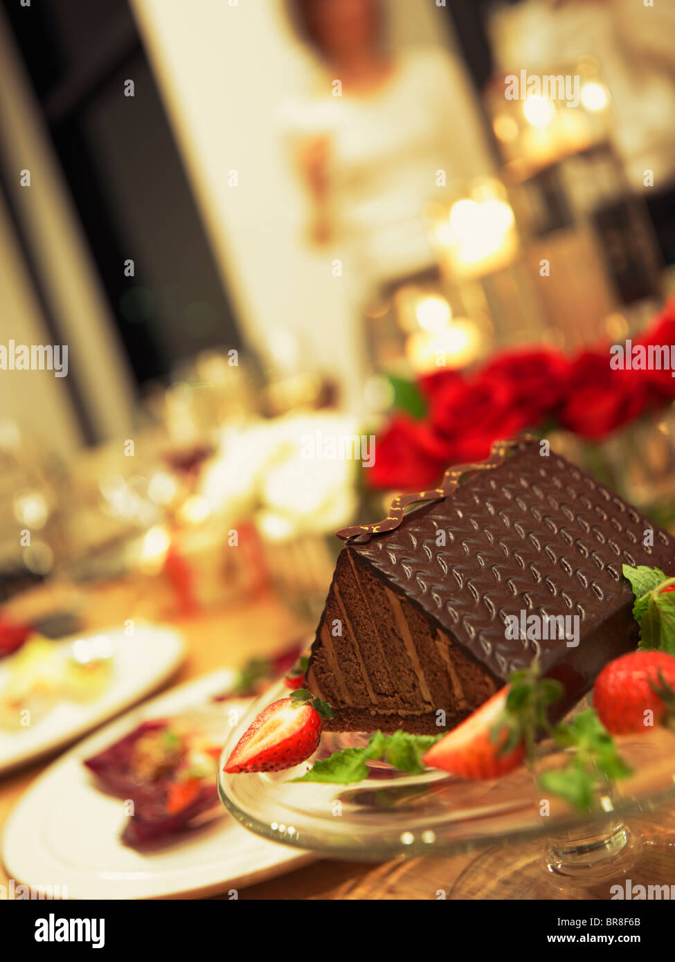 Gâteau de Noël sur la table, Close up, differential focus Banque D'Images