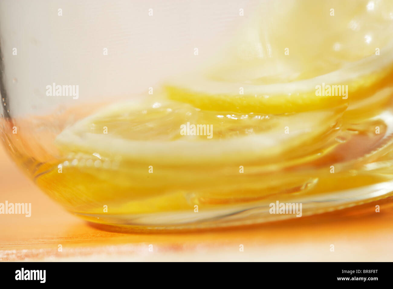 Pot de miel et citron préserver, Close up Banque D'Images