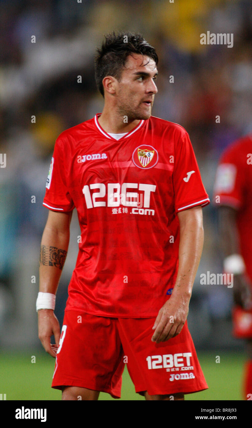 MALAGA, ESPAGNE. 19/09/2010. Le match de la Liga entre le FC Séville et Malaga, joué dans le stade de La Rosaleda, Malaga Espagne Banque D'Images