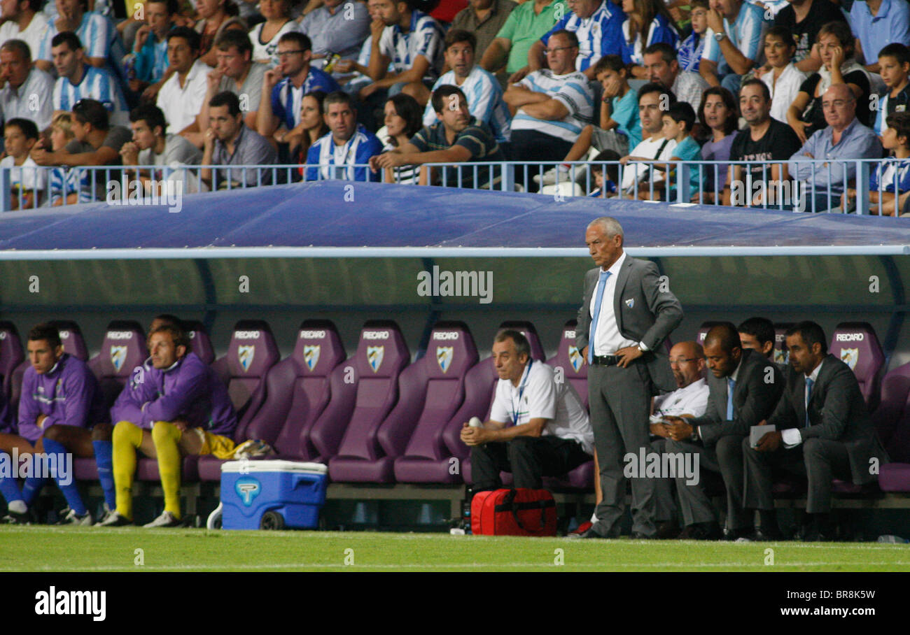 MALAGA, ESPAGNE. 19/09/2010. Le match de la Liga entre le FC Séville et Malaga, joué dans le stade de La Rosaleda, Malaga Espagne Banque D'Images