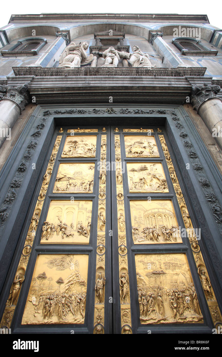 Portes du Paradis du Baptistère San Giovanni, Florence, Italie Banque D'Images