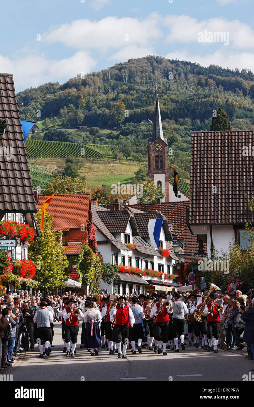 Vin et Harvest Festival, Sasbachwalden, Baden-Wurttemberg, Allemagne Banque D'Images