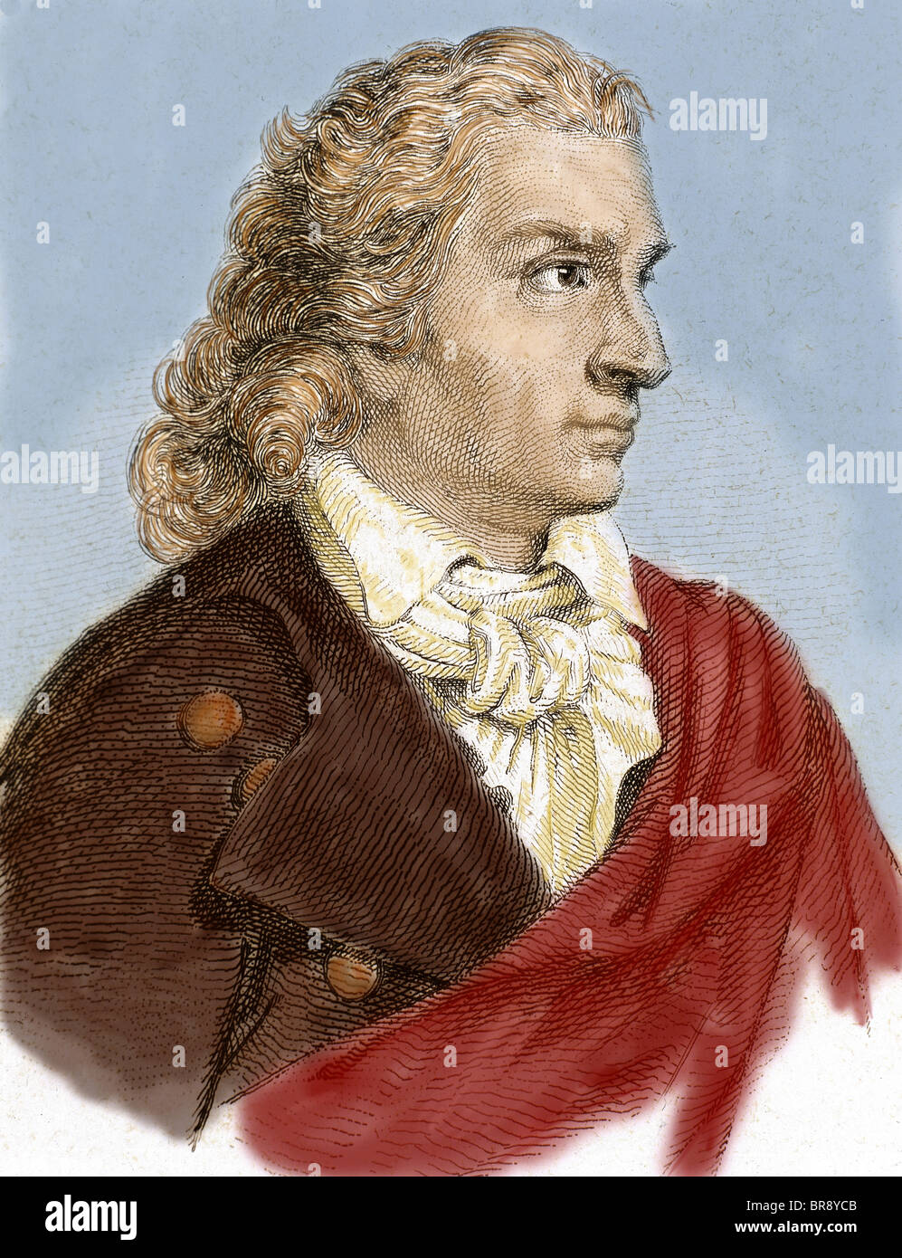 SCHILLER, Johann Christoph Friedrich von (1759-1805). Poète allemand, philosophe, historien et auteur dramatique. Banque D'Images
