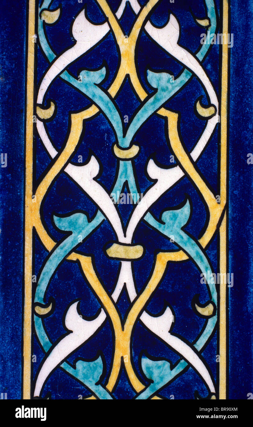 Iznik Tile Detail, tombeau vert ou mausolée (c-15), Bursa, Turquie Banque D'Images