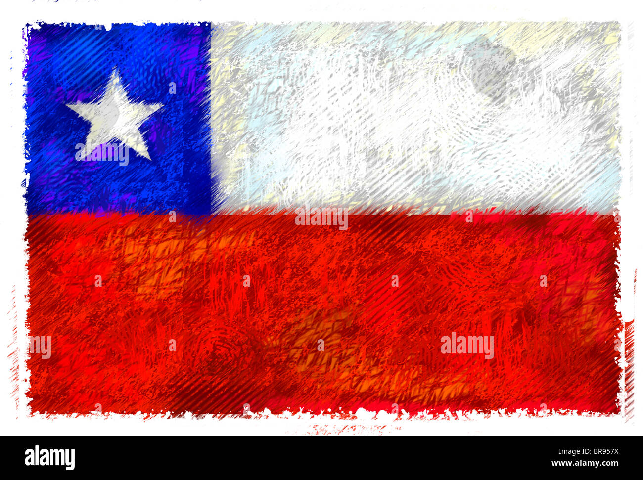 Drapeau du Chili Banque D'Images