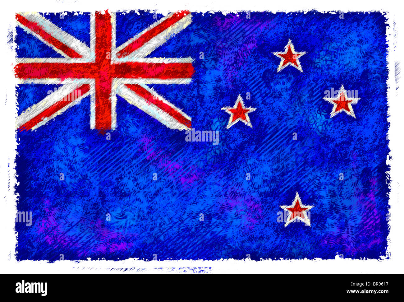 Dimensions du drapeau de la Nouvelle-Zélande Banque D'Images