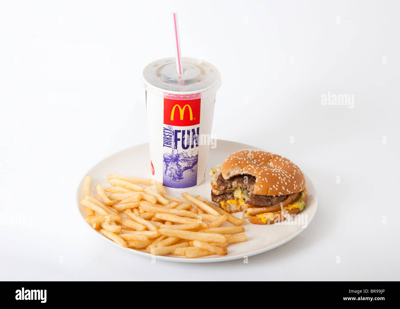 Malsain de "fast food" dîner 'junk food' 'big mac' Banque D'Images