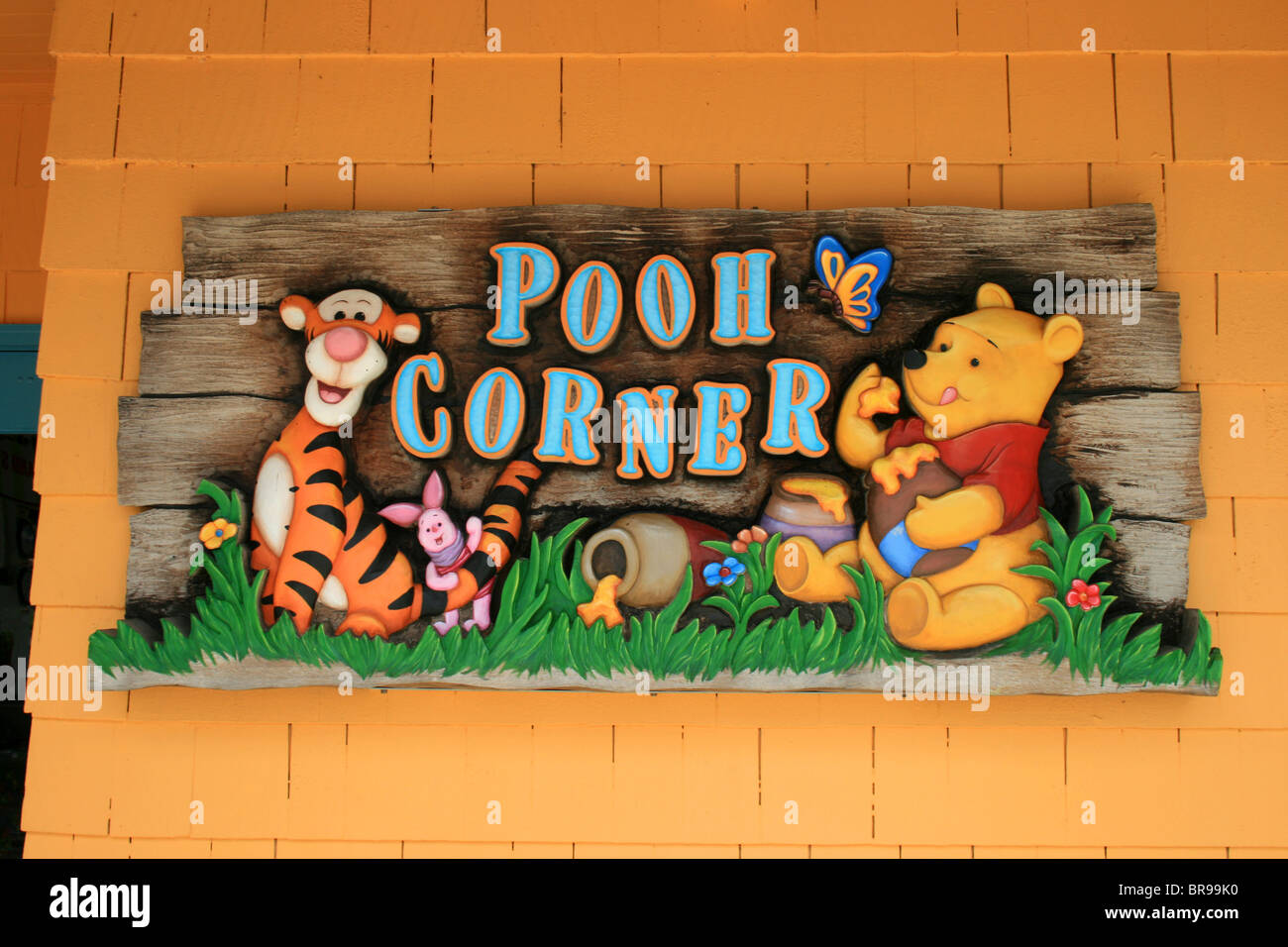 Pooh Corner Sign Banque D'Images