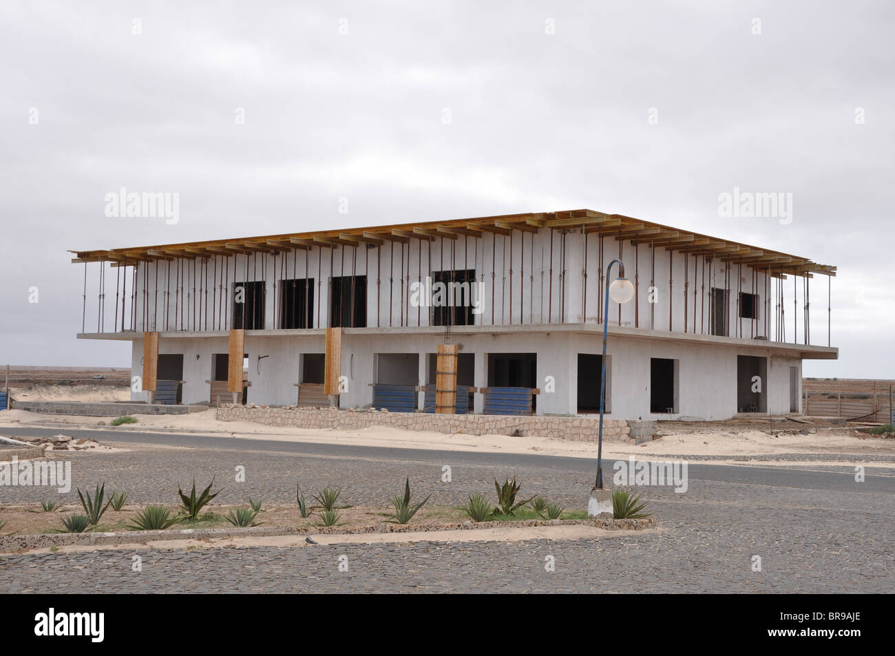 Bâtiment en construction dans la région de Sal, Cap-Vert, Afrique Banque D'Images