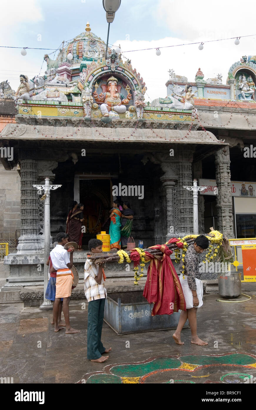 L'Arunachaleshwara Temple (période Chola 9e - 13e siècle) dans la région de Thiruvanamalaï, Tamil Nadu. Banque D'Images