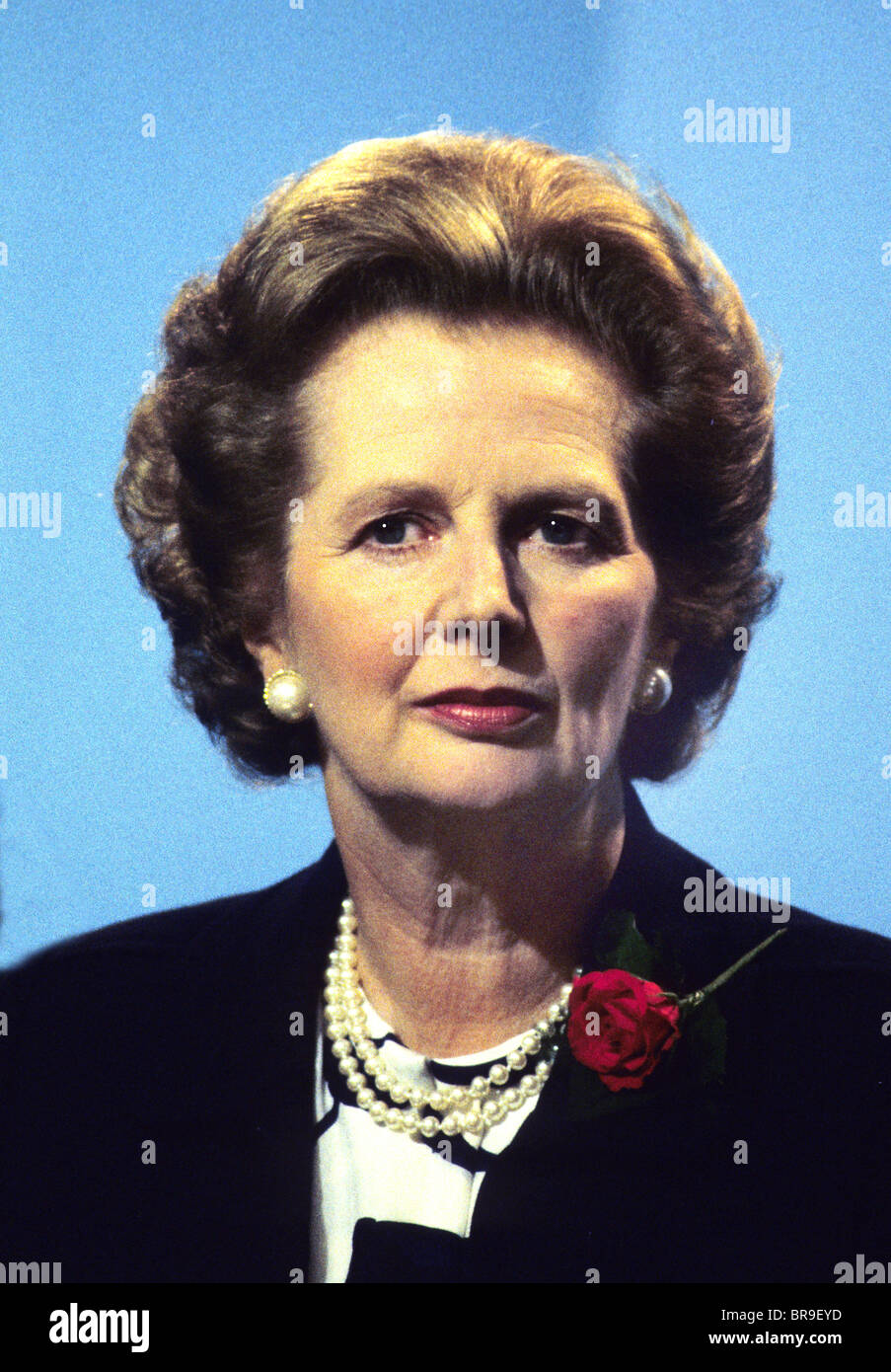 Margaret Thatcher à l'apogée de ses pouvoirs au début des années 1980 de couleur rare ensemble d 'expression' images. Banque D'Images