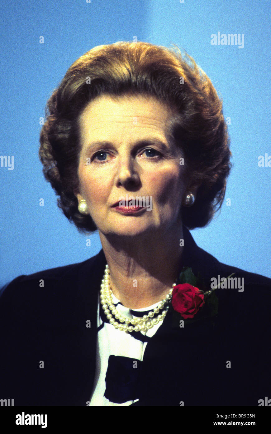 Margaret Thatcher à l'apogée de ses pouvoirs au début des années 1980 de couleur rare ensemble d 'expression' images. Banque D'Images