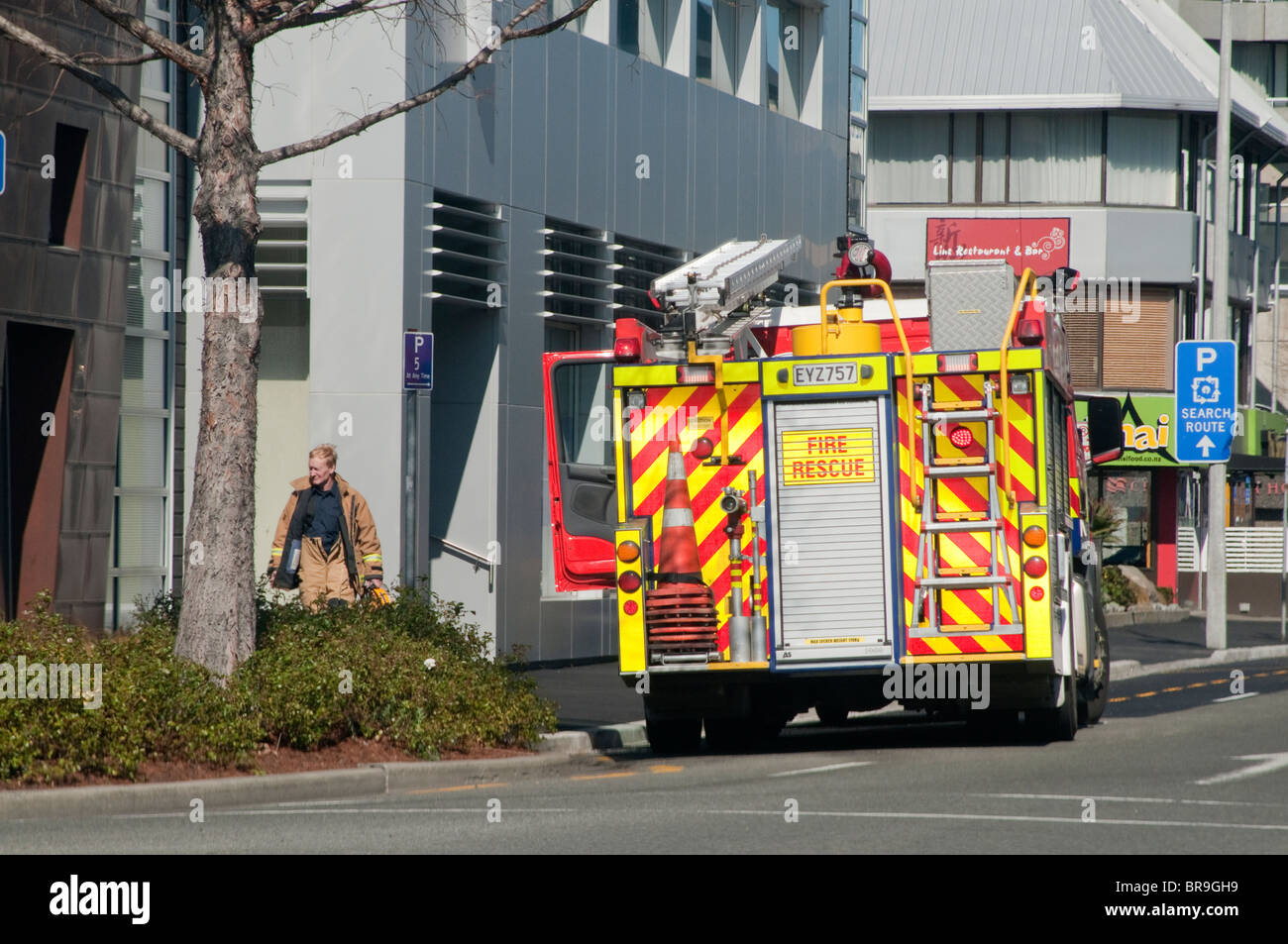 Dégâts causés par le tremblement de Christchurch en Nouvelle-Zélande. Un puissant séisme a frappé Christchurch le vendredi 03.09.10 Banque D'Images
