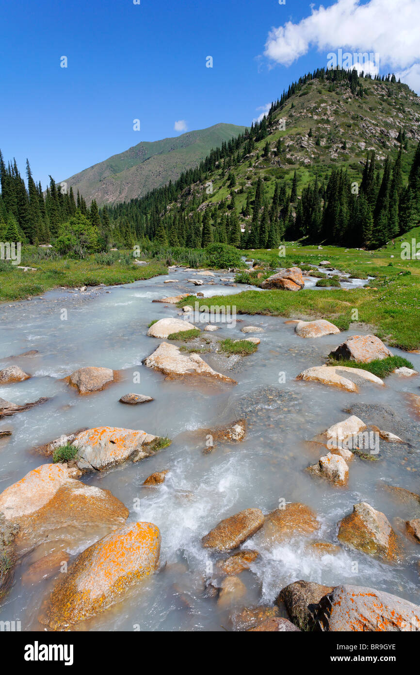 La Jeti Oghuz Jeti Oghuz, rivière Vallée, Kirghizistan Banque D'Images