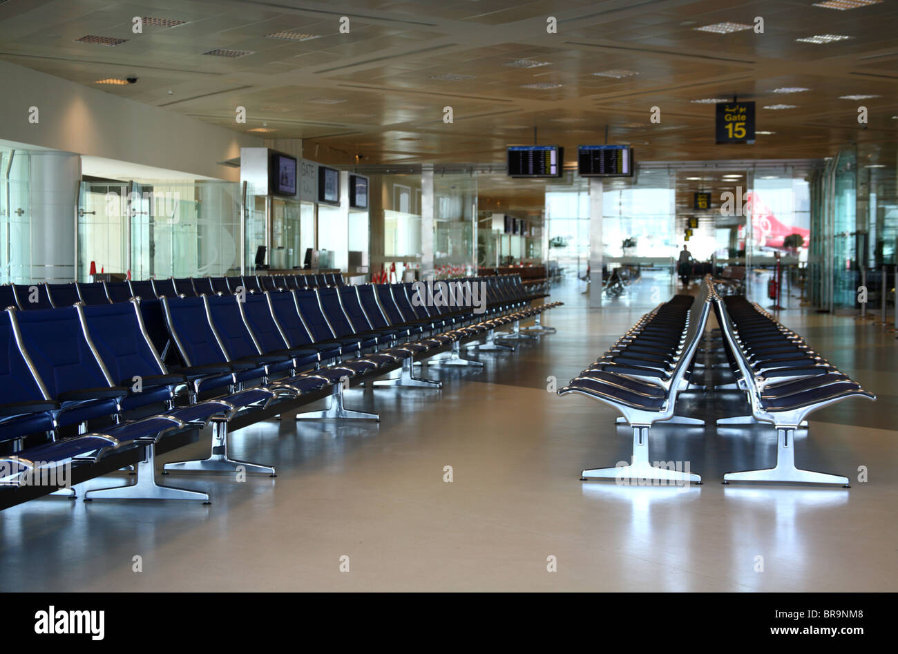 Des sièges vides dans un aéroport Banque D'Images