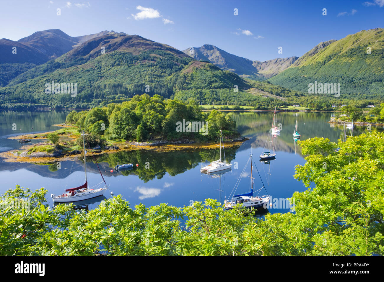 La baie d'évêques, le Loch Leven, Highland, Scotland, UK. Banque D'Images