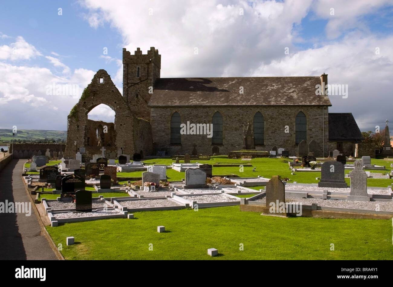 St Augustine's Abbey, Abbeyside, Dungarvan, Co Waterford, Irlande ; Abbaye Augustinienne fondée en 1290 Banque D'Images