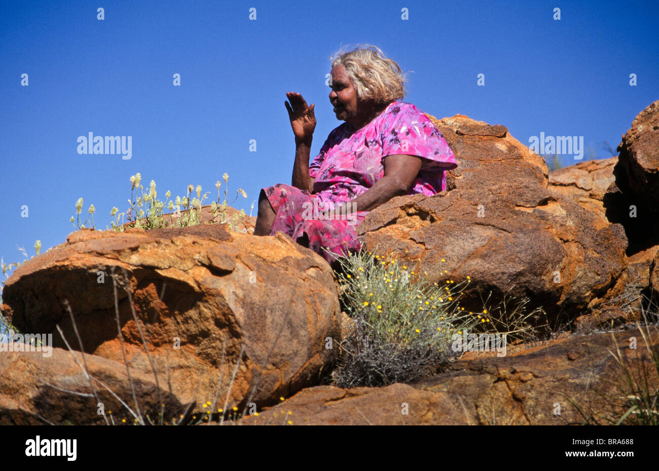 Femme autochtone, l'Australie du Sud Banque D'Images