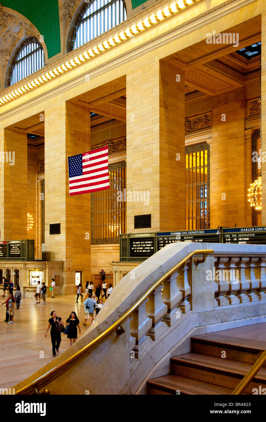 Au-dessus de l'escalier l'entrée principale de Grand Central Terminal de Manhattan, New York City USA Banque D'Images