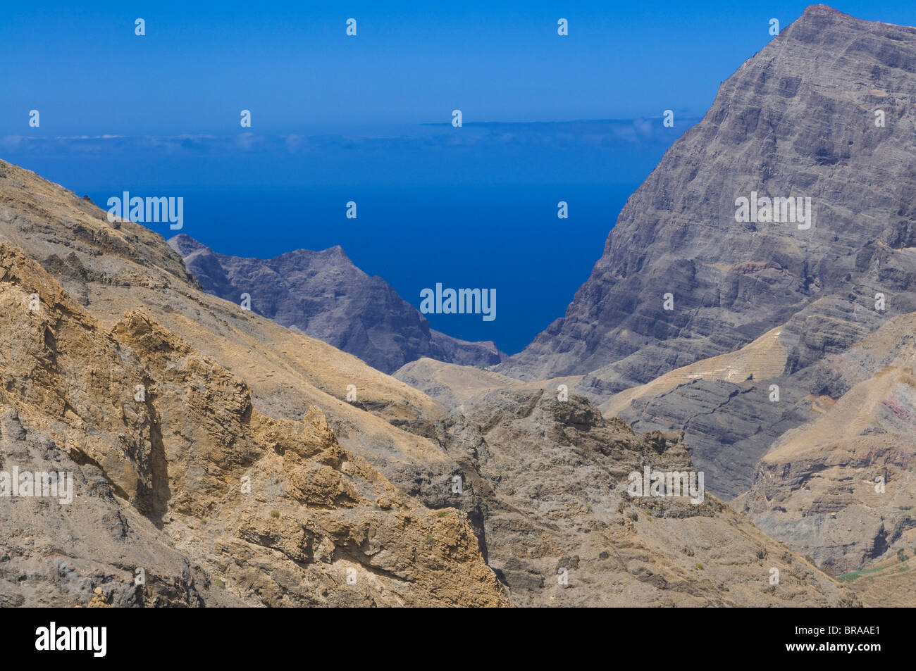 Paysage de montagne de l'île de San Antao, îles du Cap Vert, de l'Atlantique, l'Afrique Banque D'Images