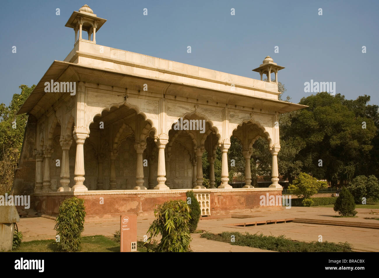 Sawan Pavilion, le Fort Rouge, Delhi, Site du patrimoine mondial de l'UNESCO, de l'Inde, l'Asie Banque D'Images