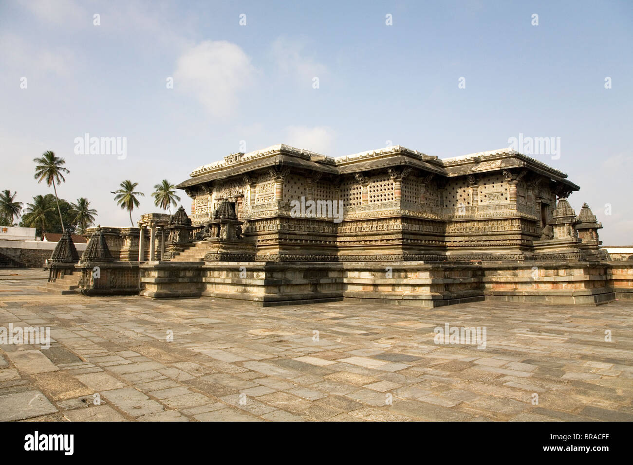 Le style Hoysala Temple Chennakeshava à Belur, Karnataka, Inde, Asie Banque D'Images