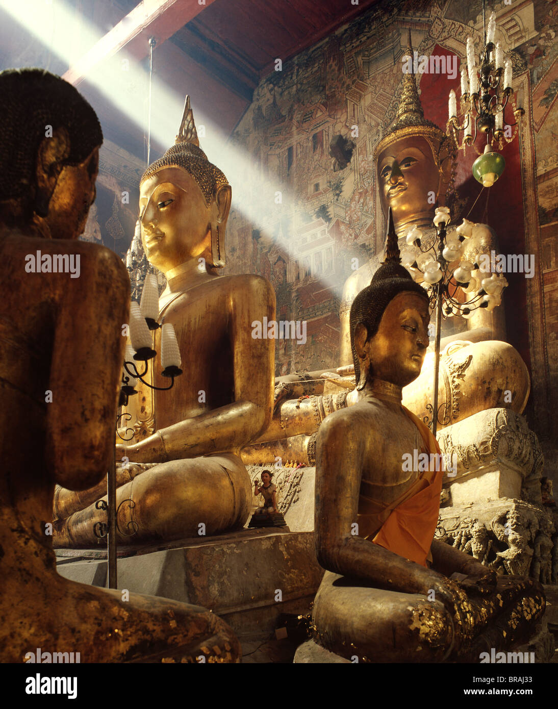 Bouddhas, Wat Mahathat, Petchaburi, Thaïlande, Asie du Sud, Asie Banque D'Images