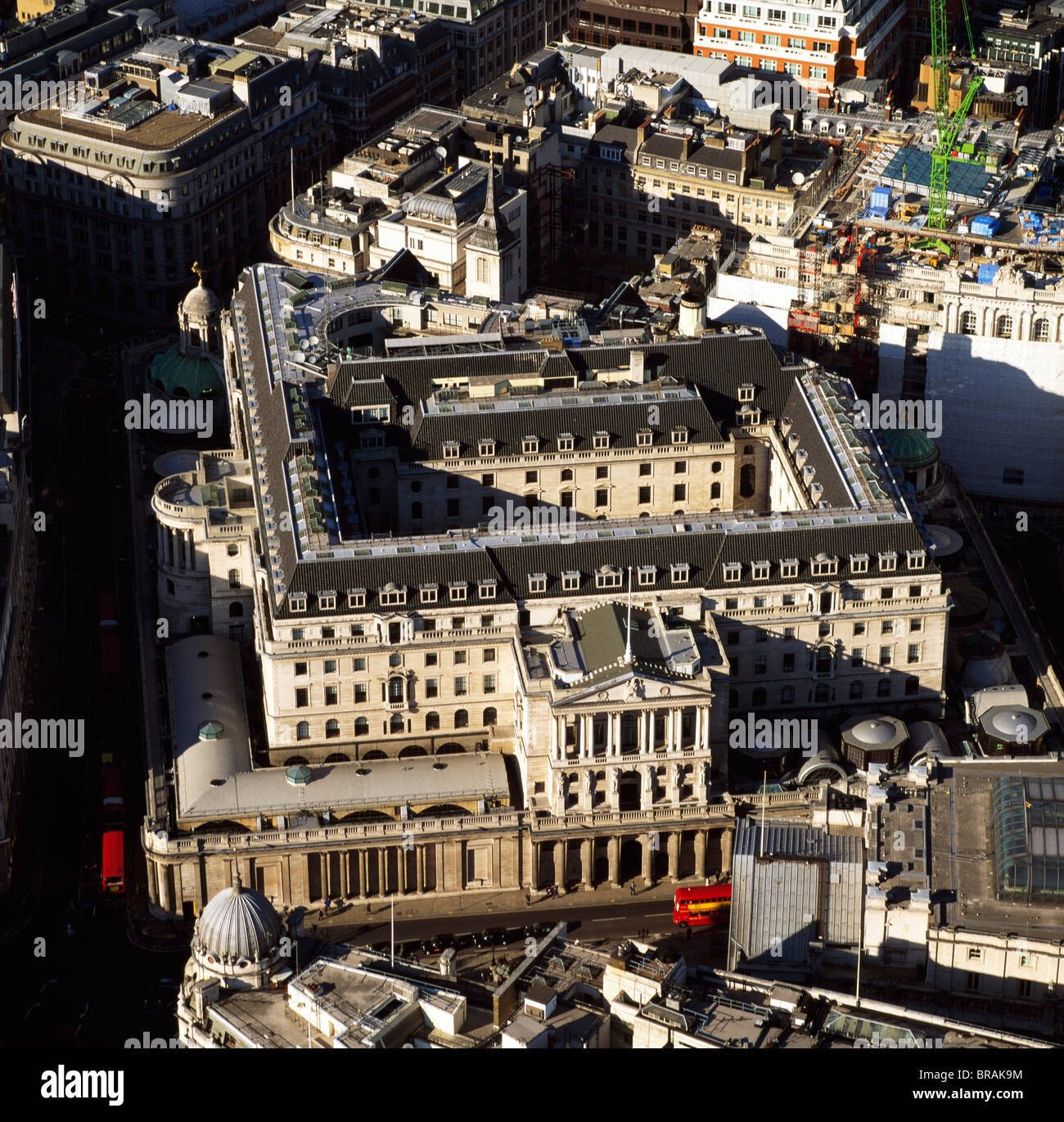 Image aérienne de la Banque d'Angleterre, City of London, Londres, Angleterre, Royaume-Uni, Europe Banque D'Images