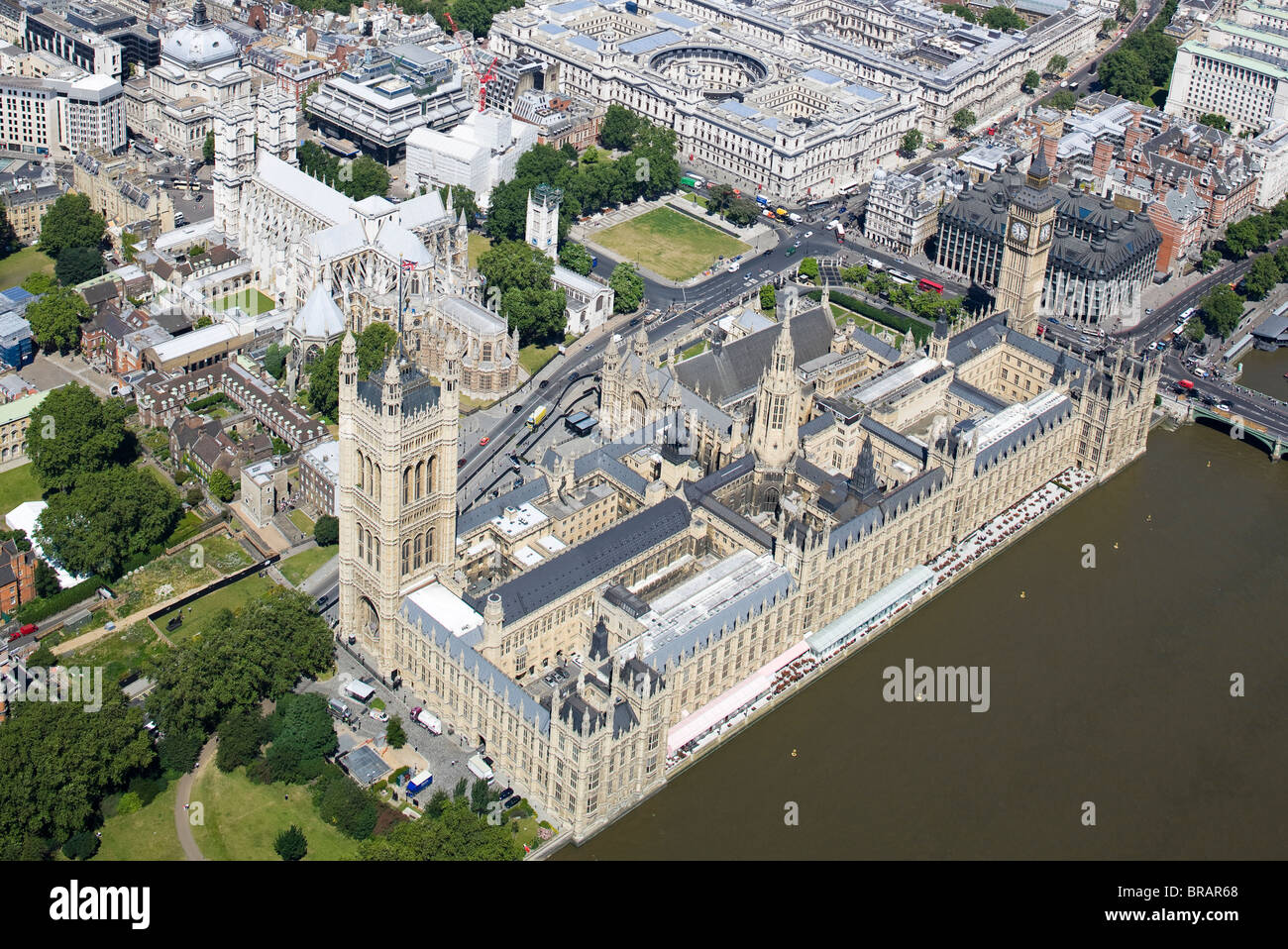 Photographie aérienne des Chambres du Parlement, Londres Banque D'Images