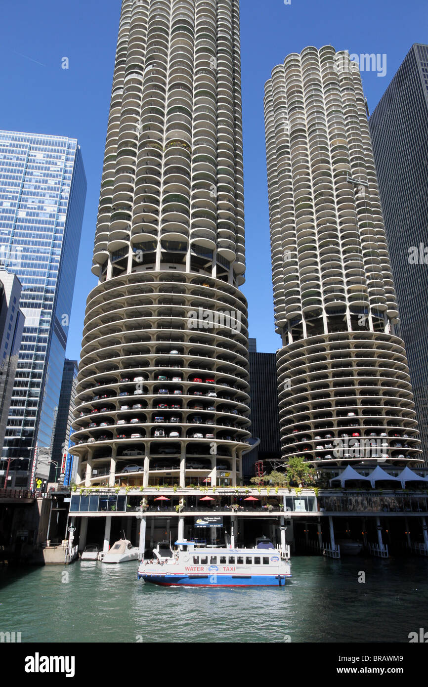 Chicago Marina City Apartment Building Banque D'Images