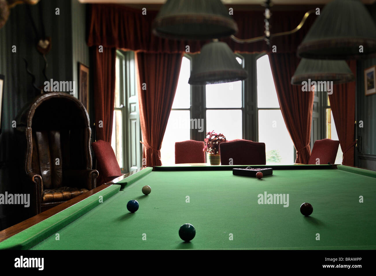 Inverlochy Castle Hotel salle de billard Banque D'Images