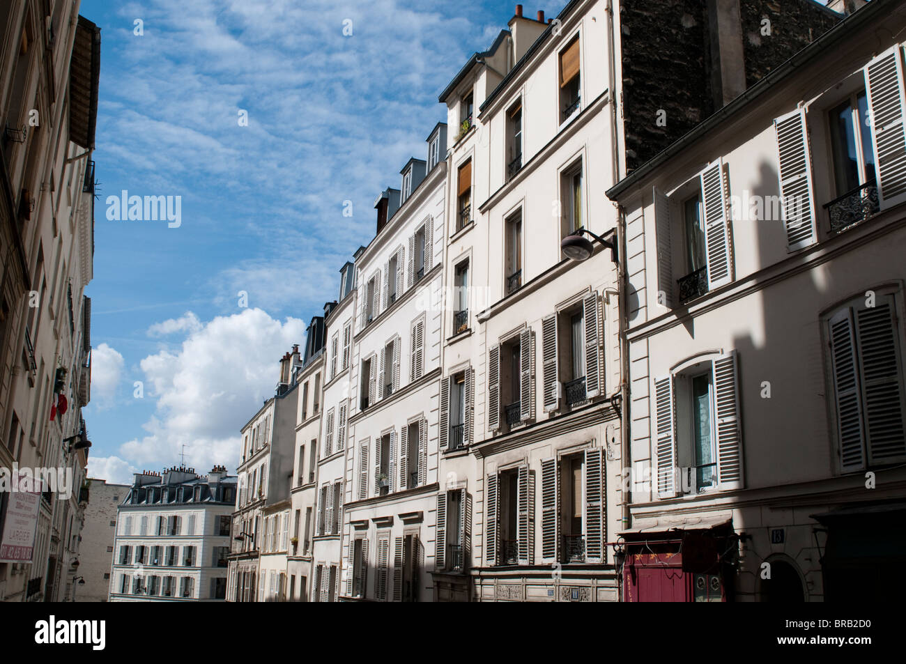 Bloc d'appartement, Montmartre, Paris, France Banque D'Images