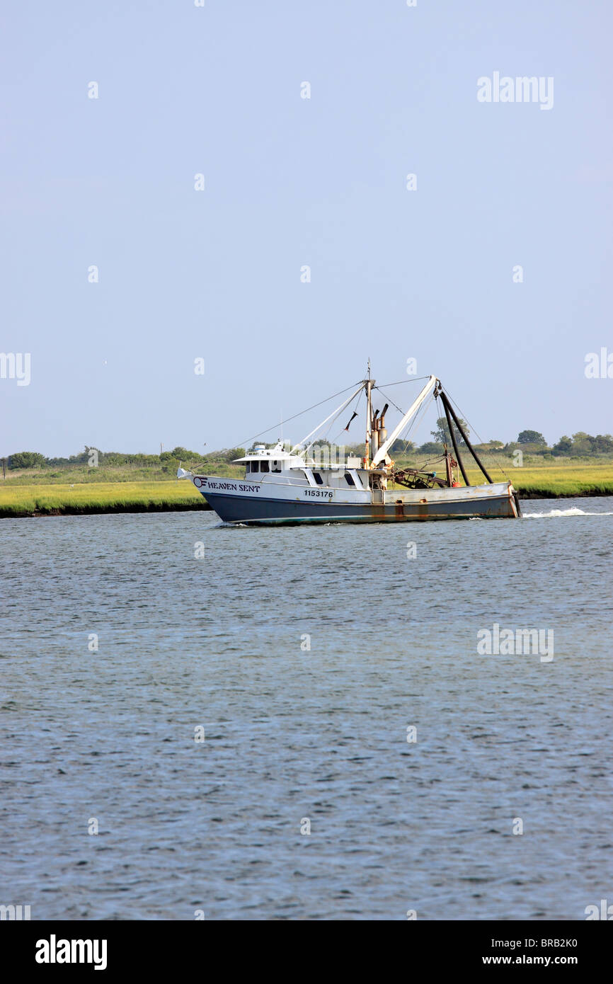Bateau de pêche commercial Freeport Long Island NY Banque D'Images