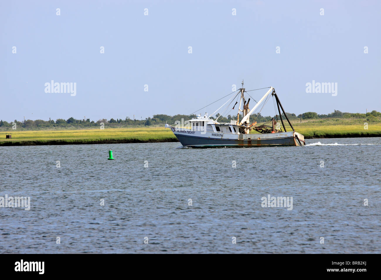 Bateau de pêche commercial Freeport Long Island NY Banque D'Images