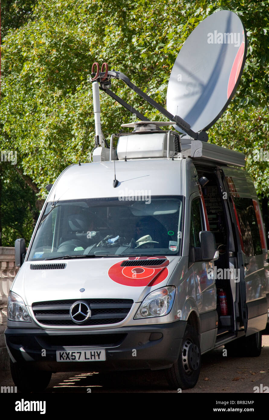 Camion satellite de télévision, Londres Banque D'Images