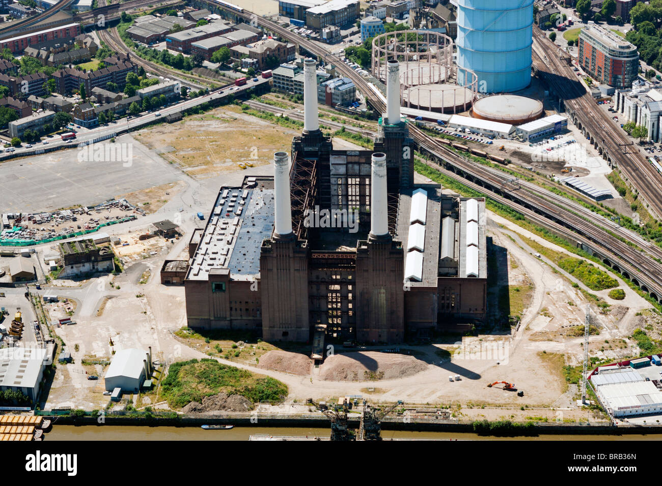 Photographie aérienne des Batterea Power Station Banque D'Images