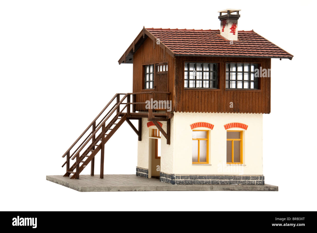 G-scale model Railway building avec des mesures pour bureau à l'étage Banque D'Images
