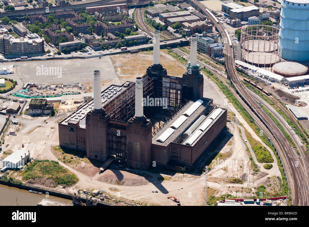 Photographie aérienne des Batterea Power Station Banque D'Images