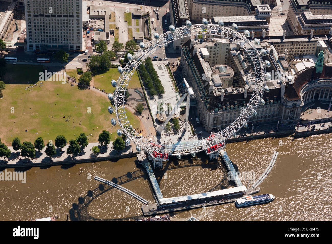 Photographie aérienne des BA London Eye Banque D'Images