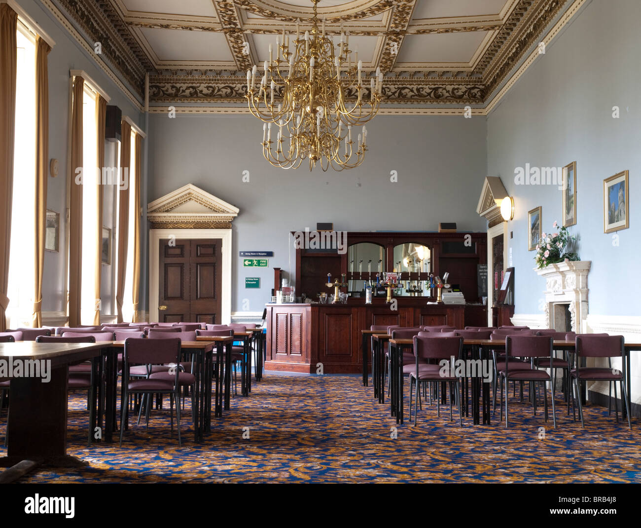 La Chambre Bleue au Wentworth Castle, Stainborough près de Barnsley, dans le Yorkshire du Sud Banque D'Images