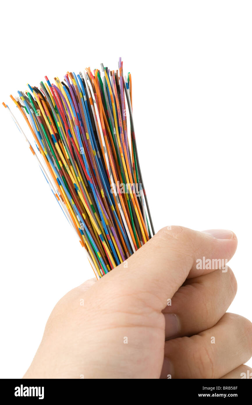 Câble coloré, Concept de communication, d'une ligne de données Banque D'Images