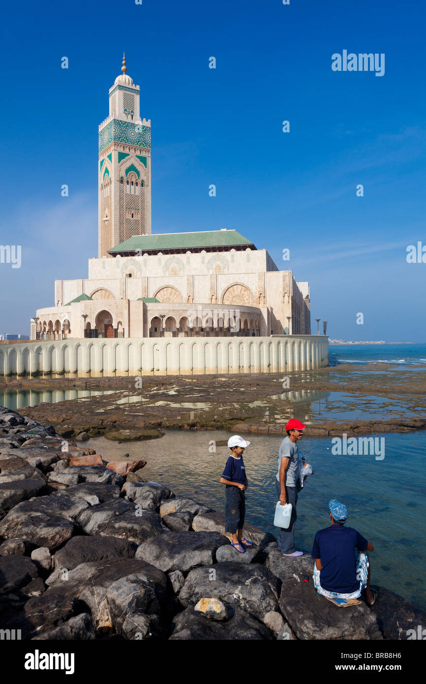 Mosquée Hassan II, Casablanca, Maroc Banque D'Images